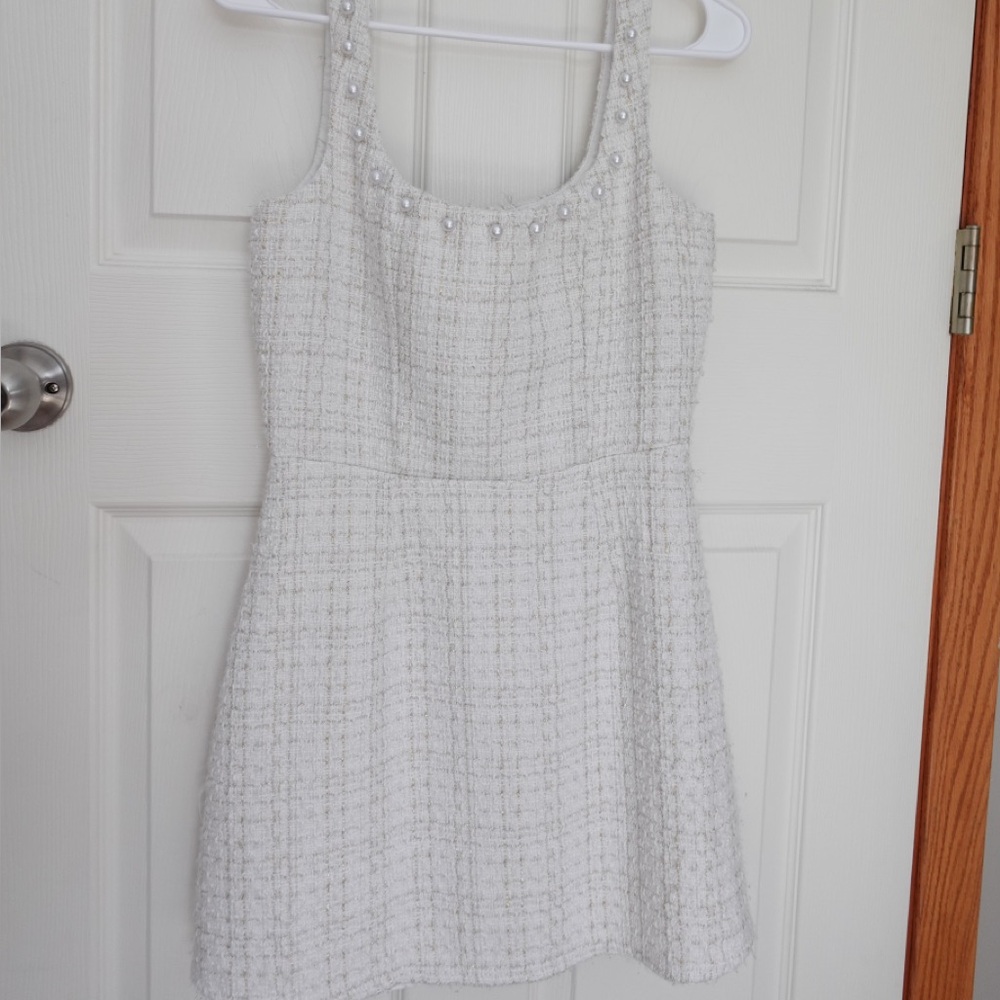 Miami White Tweed Mini Dress
